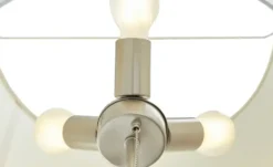 Trio Stehleuchte, 3-flammig, Nickel-matt, Stoffschirm weiß
