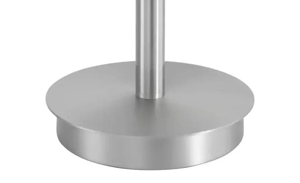 Trio Tischleuchte, 1-flammig, Nickel-matt, Stoffschirm weiß