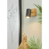 Trio Wand-/ Deckenspot, schwarz / Eiche