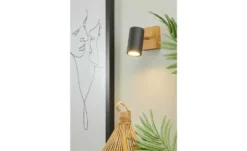 Trio Wand-/ Deckenspot, schwarz / Eiche