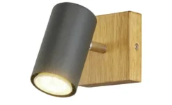 Trio Wand-/ Deckenspot, schwarz / Eiche