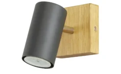 Trio Wand-/ Deckenspot, schwarz / Eiche