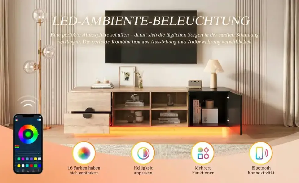 TV-Lowboard LED-Beleuchtung Quint