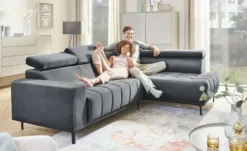 uno Ecksofa aus Mikrofaser Carrara