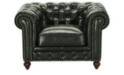 uno Ledersessel im Vintage-Look Chesterfield