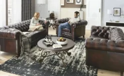 uno Ledersofa im Vintagelook Chesterfield