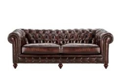 uno Ledersofa im Vintagelook Chesterfield