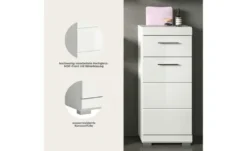 Unterschrank SCHLOONSEE, Breite 37cm, 1 Tür, 1 Schubkasten, 2 Fächer, MDF-Front in verschiedenen Farben erhältlich, Badmöbel, Badschrank, Kommode, Bad Schloonsee