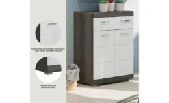 Unterschrank SCHLOONSEE, Breite 74cm, 2 Tür, 1 Schubkasten, 2 Fächer, MDF-Front in verschiedenen Farben erhältlich, Badmöbel, Badschrank, Kommode, Bad Schloonsee