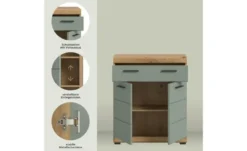 Unterschrank SCHLOONSEE, Breite 74cm, 2 Tür, 1 Schubkasten, 2 Fächer, MDF-Front in verschiedenen Farben erhältlich, Badmöbel, Badschrank, Kommode, Bad Schloonsee