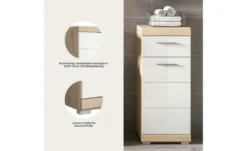 Unterschrank SCHLOONSEE, Breite 37cm, 1 Tür, 1 Schubkasten, 2 Fächer, MDF-Front in verschiedenen Farben erhältlich, Badmöbel, Badschrank, Kommode, Bad Schloonsee