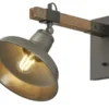 Wandleuchte, 1-flammig, schwarz/holz Max