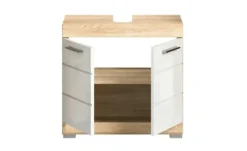 Waschbeckenunterschrank SCHLOONSEE, Breite 60cm, 2 Tür, 2 Fächer, mit Siphonausschnitt, MDF-Front in verschiedenen Farben erhältlich, Badmöbel, Badschrank, Kommode, Bad Schloonsee