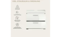 Waschbeckenunterschrank SCHLOONSEE, Breite 60cm, 2 Schubkästen, mit Siphonausschnitt, MDF-Front, in verschiedenen Farben erhältlich, Badmöbel, Badschrank, Kommode, Bad Schloonsee