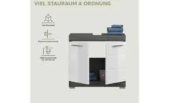 Waschbeckenunterschrank SCHLOONSEE, Breite 60cm, 2 Schubkästen, mit Siphonausschnitt, MDF-Front, in verschiedenen Farben erhältlich, Badmöbel, Badschrank, Kommode, Bad Schloonsee