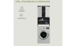 Waschmaschinenumbauschrank SCHLOONSEE, Breite 63cm, für Waschmaschine & Trockner, 2 Türen, MDF-Front, in verschiedenen Farben, Überbauschrank, Umbauschrank, Badschrank Schloonsee