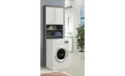 Waschmaschinenumbauschrank SCHLOONSEE, Breite 63cm, für Waschmaschine & Trockner, 2 Türen, MDF-Front, in verschiedenen Farben, Überbauschrank, Umbauschrank, Badschrank Schloonsee