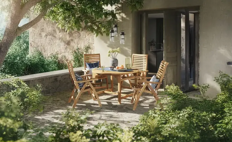 Yorkshire Gartenklappsessel aus Teakholz Cambridge Premium